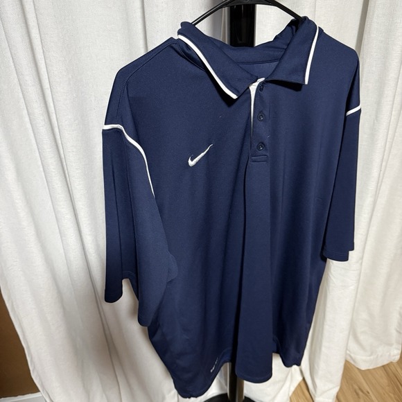 Nike Other - Nike Mens Polo Shirt Dri Fit Performance Golf  Navy Blue White Accent  Size XXL